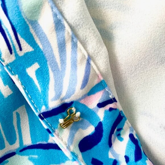 Lilly Pulitzer Blue Ocean Winona Swing Dress Size Large - Picture 8 of 9